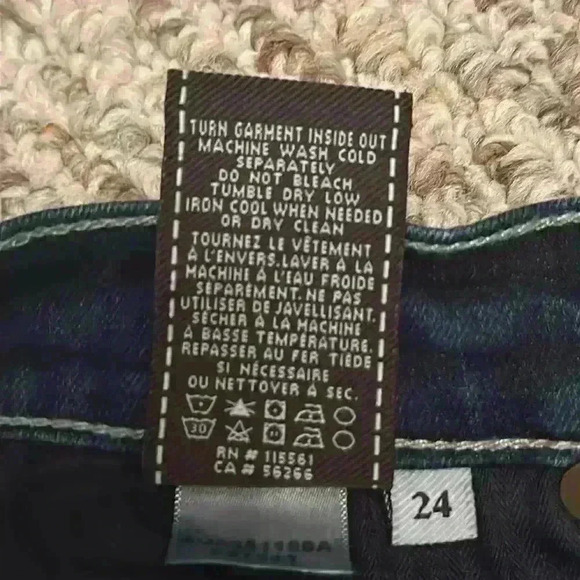 7 For All Mankind The Slim Cigarette Dark Wash Skinny Jeans Size 24 - Picture 6 of 14